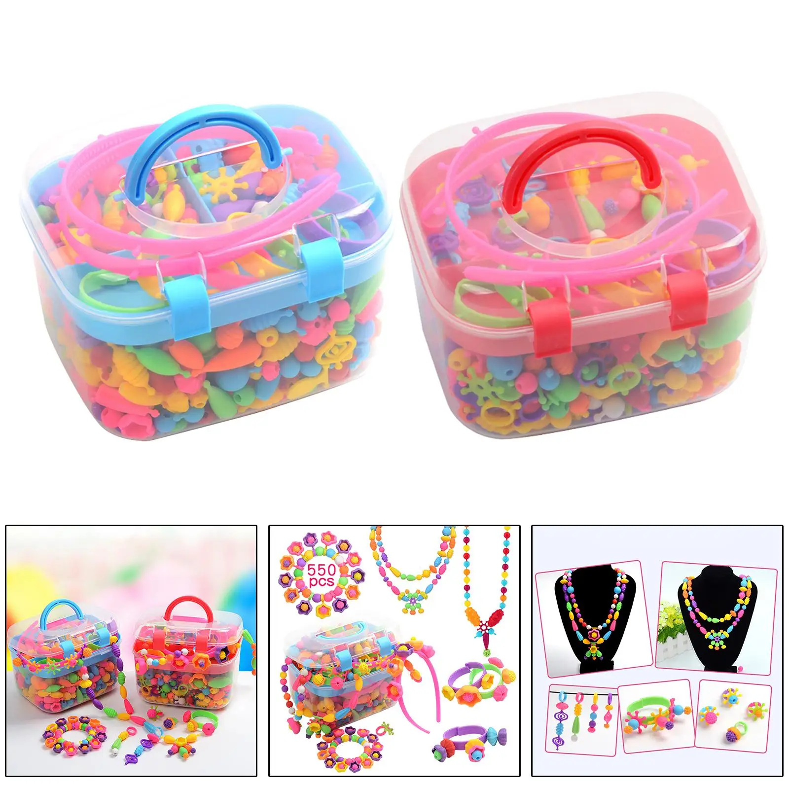  Pop Beads - 550+Pcs DIY Jewelry Making Kit for