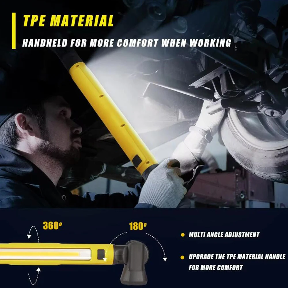 Super Bright Magnetic Work Light Built-in 5200mAh Rechargeable Battery Underhood Work Lamp Bar for Car Repair Outdoor lighting portable work lights portable work light
