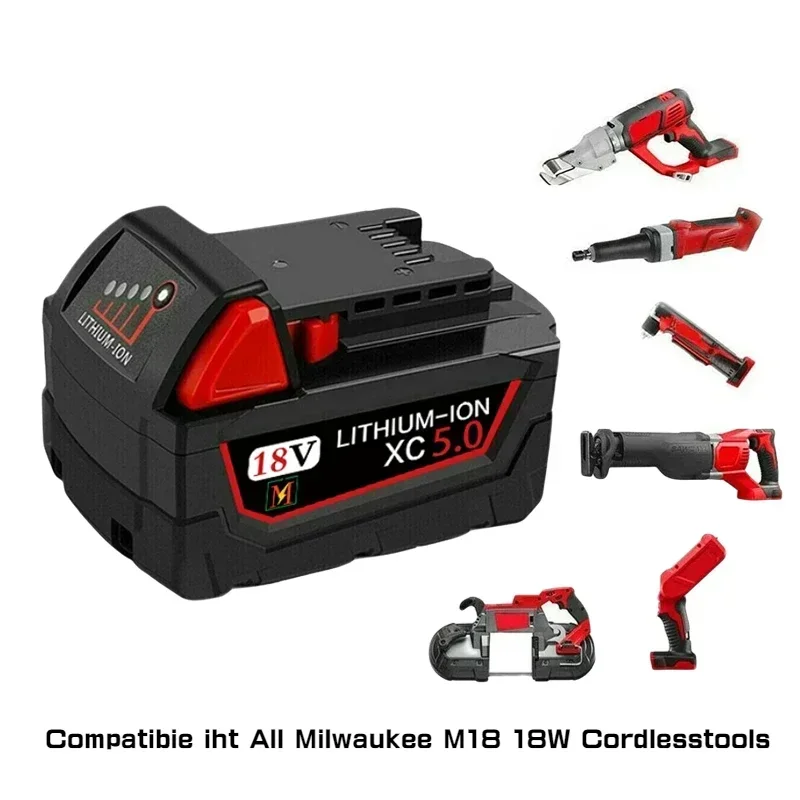 

Аккумулятор увеличенной емкости для Milwaukee 48-11-1852 M18, литиевый XC, 6.0Ah, для Milwaukee 48-11-1850 48-11-1840, беспроводной электроинструмент