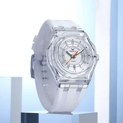 Fashion Couple Watch Men and Women Brand ONOLA  Luxury Waterproof Transparent Plastic Silicone Tape Quartz Watch Neutral Clock