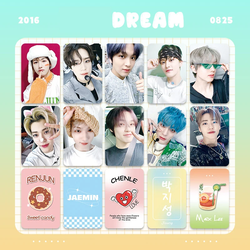 

6PCS/Set Dream Two-sides Printing Bright Film Photocards Chenle Jisung Korean Style Postcards Mark Renjun LOMO Cards Fans Gift