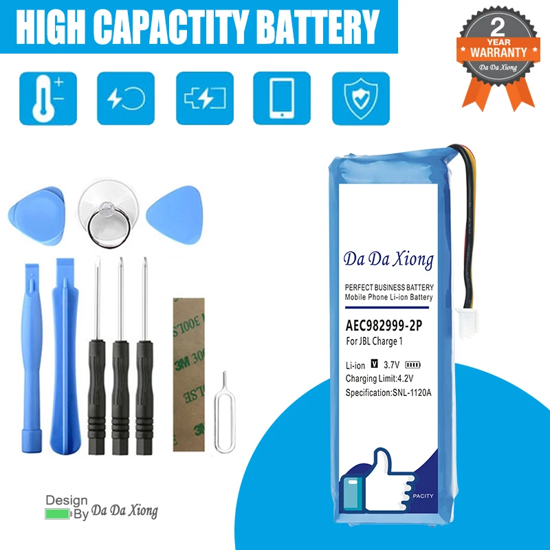 

DaDaXiong High Quality New 6200mAh AEC982999-2P Replace Battery For JBL Charge 1 + Kit Tools