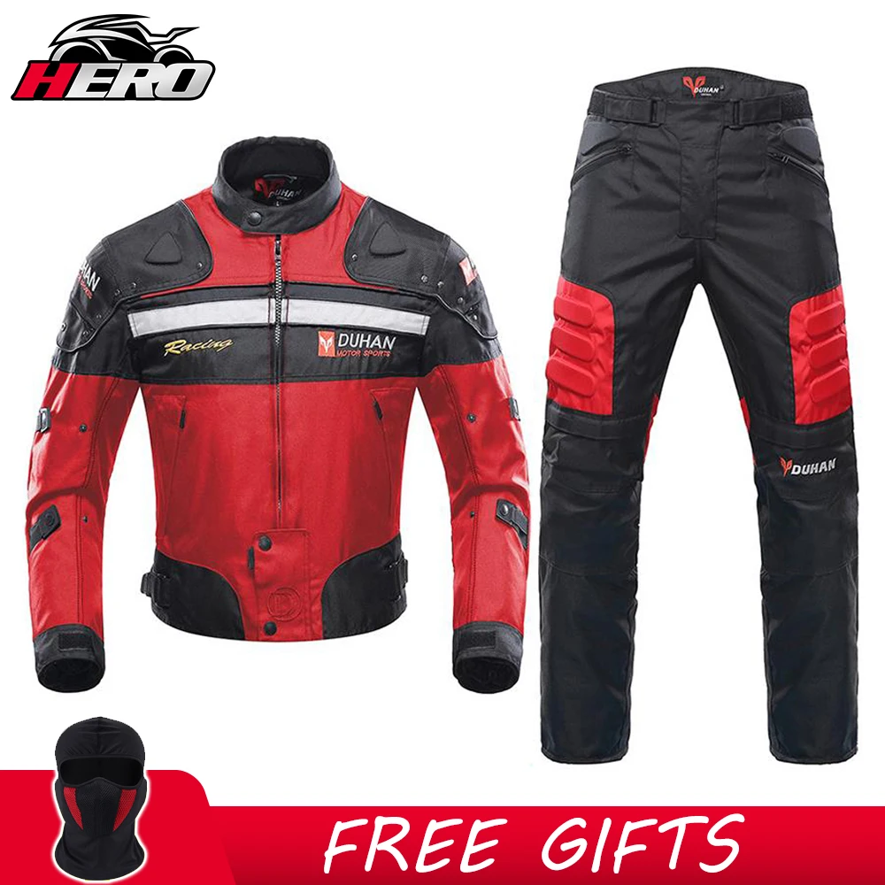 

DUHAN Winter Motorcycle Jacket Men Chaqueta Moto Motocross Jacket Windproof Motorcycle Racing Jacket With Remove Linner Red