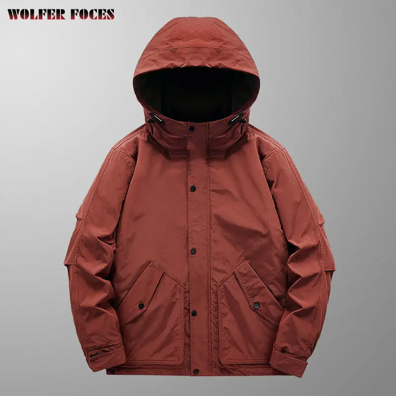 Bomber Jacket Men Fashion Jacket Casual Windbreak Camping Techwear Cardigan Military Oversize Heavy Bomber Trekking