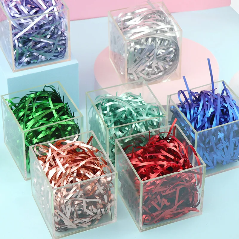 

Упаковка для подарочной коробки 50 г, декоративный наполнитель, пластиковый материал, блестящее украшение для свадебной вечеринки, дня рождения, ручной мешок, упаковочный материал