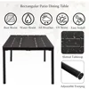 Wicker Outdoor Dining Set for 6, Upholstered 7 Piece Patio Dining Set with Armrests, Modern Outdoor Dining Table Sets 4