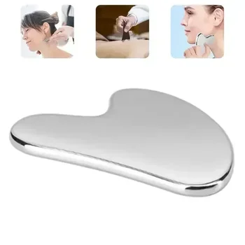 스테인레스 스틸 Guasha 스크래핑 마사지 스크레이퍼, 얼굴 마사지기, 강화 쿨링 Gua Sha 아이 페이스 보드, 스파 바디 마사지 도구