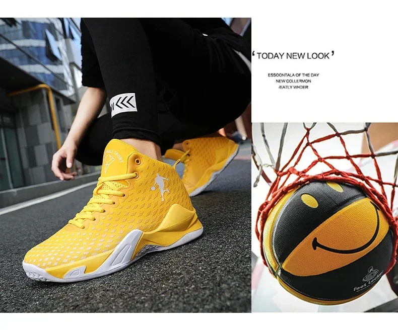 Description Picture 4 of itemBrand Mens Basketball Shoes Boys High-top Sneakers Casual Breathable Tennis Shoes Womens Comfortable Non-slip Youth Sports Shoes