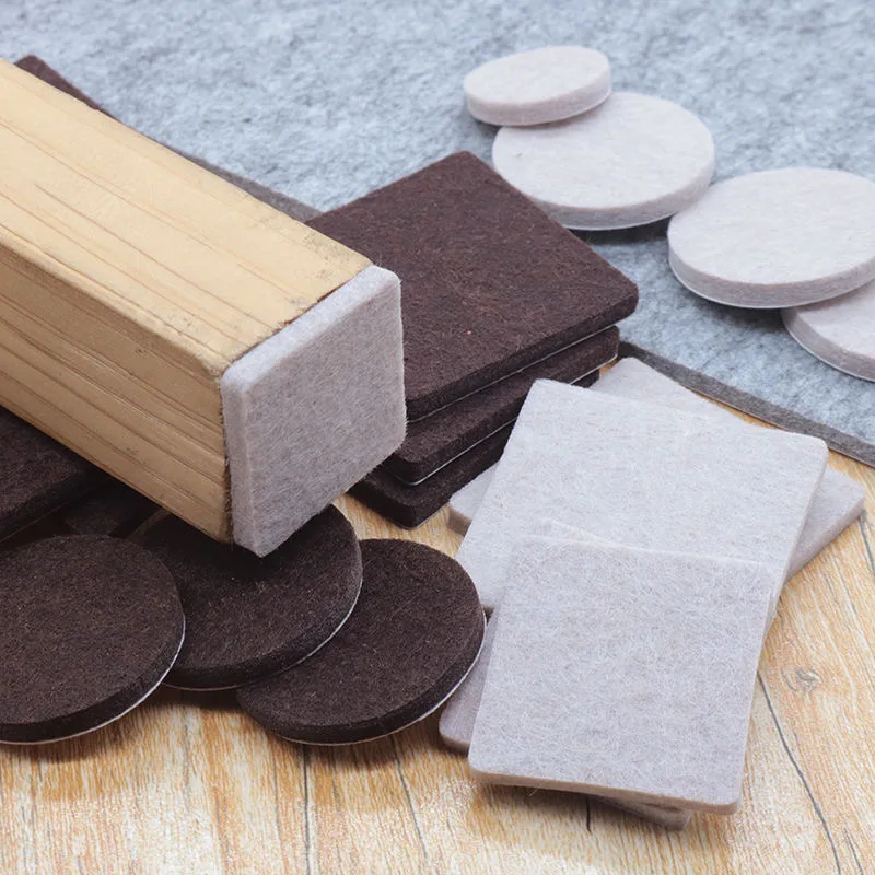 72/45/12/16Pcs Felt Chair Leg Pads Round Square Floor Protector Self Adhesive Furniture Table Legs Pad Bumper Anti Slip Furnitur