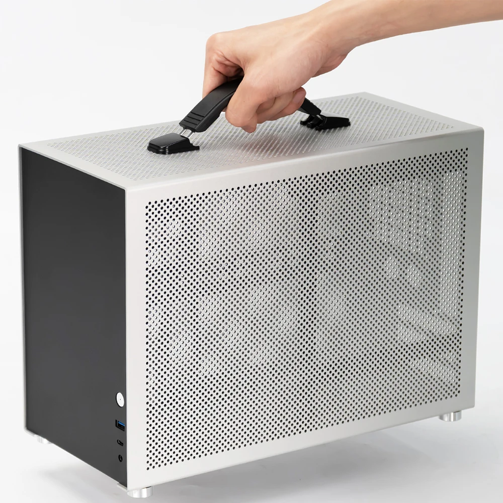 ZZAW D3 데스크탑 미니 ITX PC 케이스 풀 알루미늄 컴퓨터 케이스 섀시 MATX/ATX/SFX 전원 공급 장치 및 280 수냉 지원