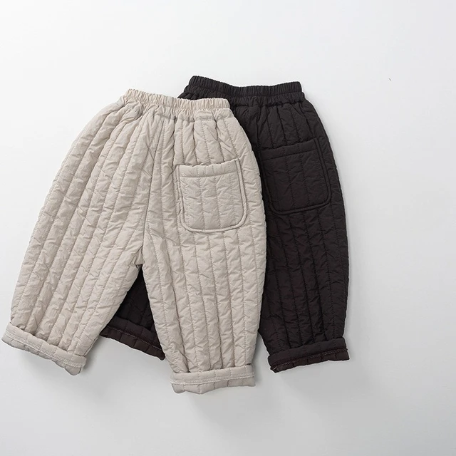 جديد الشتاء الاطفال السراويل المبطنة بالقطن 1-6T بلون الفتيان السراويل المستقيمة رشاقته الدافئة فضفاضة الفتيات الطفل ملابس خارجية السراويل 2