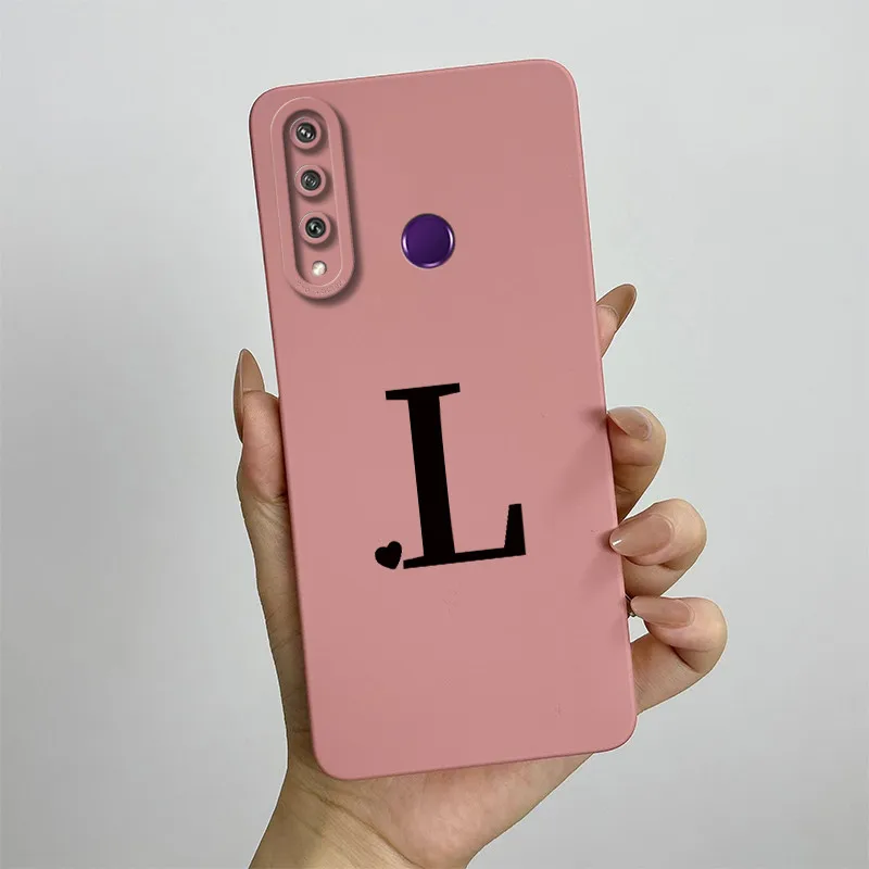 Cute Initial Letters Square Phone Case - Shockproof Back Cover