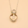 Clear Quartz Perfume Bottle Natural Stone Heart Shape Pendant Necklace Essential Oil Bottle Charming Women Girl Daily Gifts 3