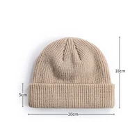 Knitted Hat for Men & Women Caps Wool Fashion Simple Warm Skullies Beanies Solid Autumn Winter Beanie Cap Trendy Style 5