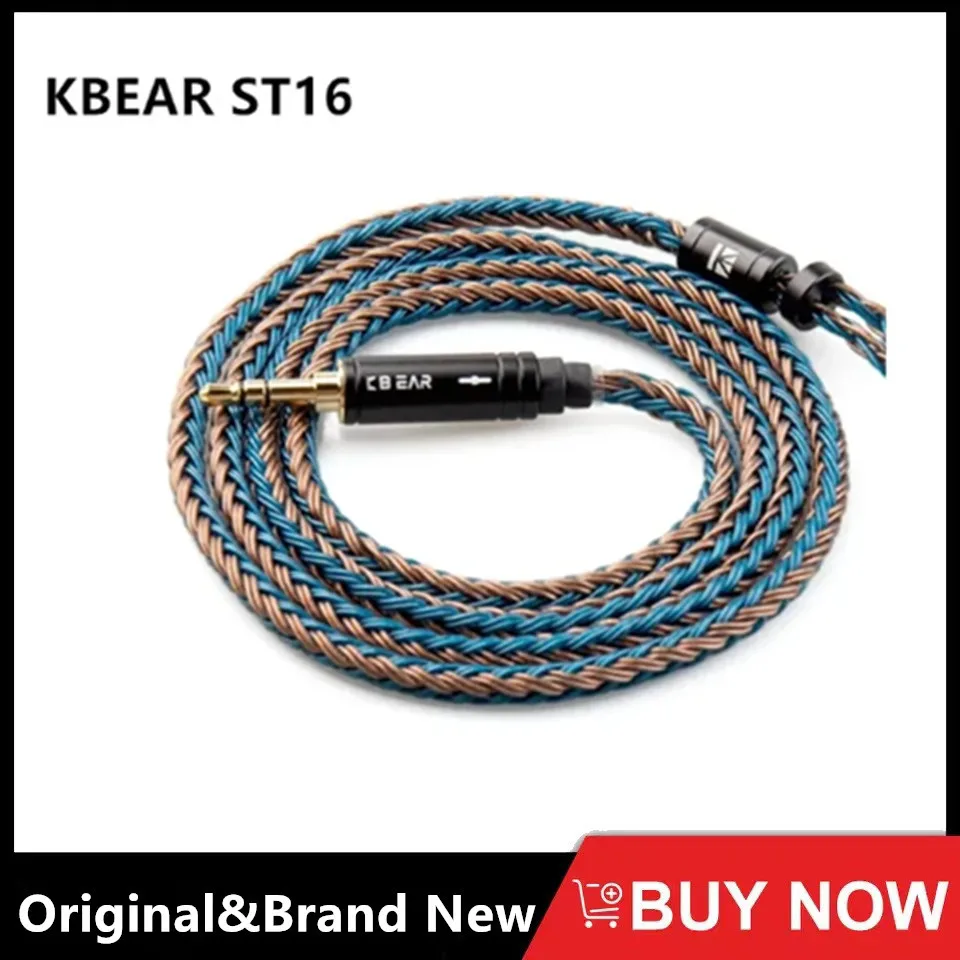 

KBEAR ST16 Хрустальный 16-жильный обновленный кабель 5N одиночный медный посеребренный MMCX/QDC/2-контактный разъем для наушников KS1 Star River Lark
