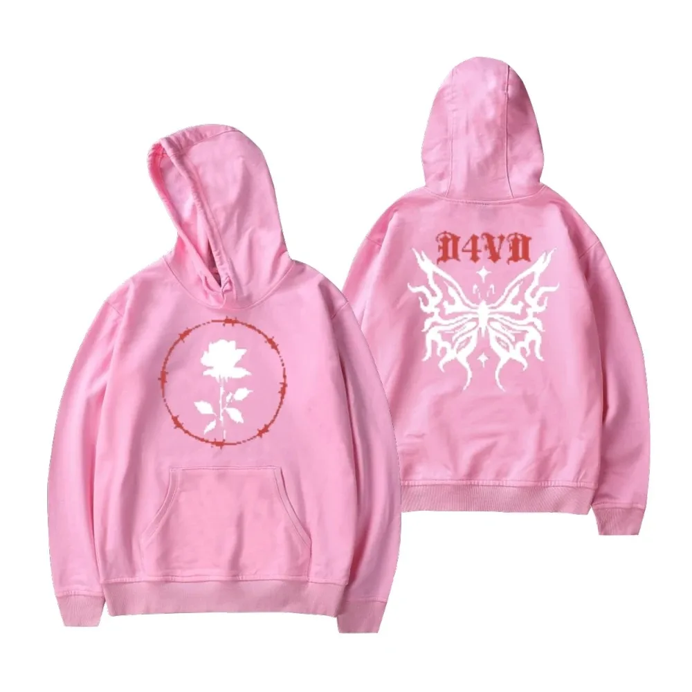 D4vd borboleta glitch hoodie moletom com capuz unissex moletom de manga longa  2024