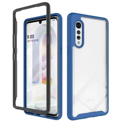 Hybrid TPU/PC Sky Case - Shockproof Crystal Clear Dual - Layer Shell Cover for LG Velvet (Dark Blue)