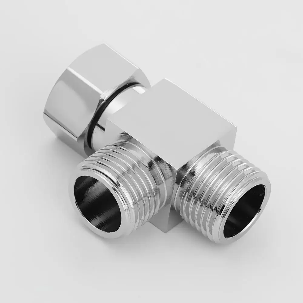 1/2" 3 Way Brass Chrome Diverter Tee Connector T Shape Kitchen Sink Splitter Faucet Adapter Diverter Bathroom Kitchen Supplies diverter valve,t adapter valve