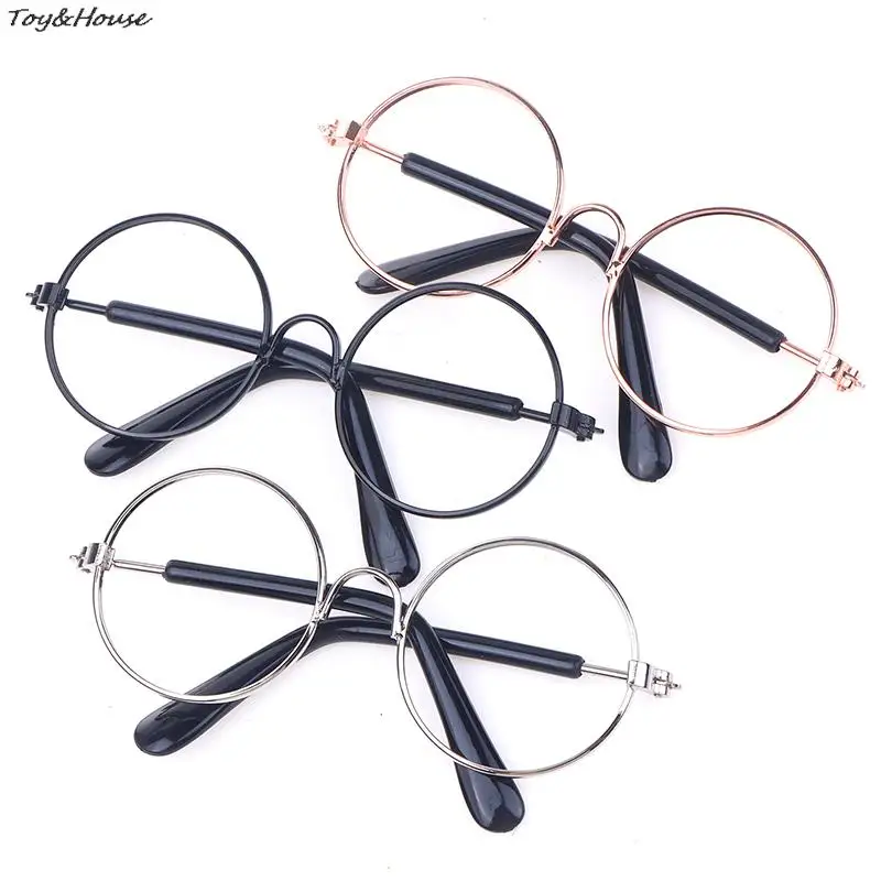 

DIY Doll Dressing Accessories High Quality 20cm EXO Dolls Glasses 3 Color Round Frame Lensless Eyewear Toy Miniature Eyeglasses