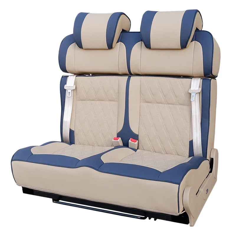RV Double Seat Double-sided Car Bed Chair Color Customization Adjustable Backrest Angle Car Double Bed Seat Camping Accesoire