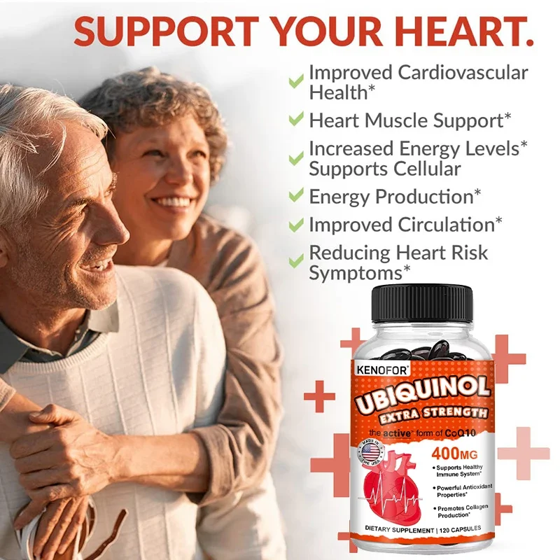Coq10 capsules Ubiquinone CoQ10 400mg-Supports Heart Health, Provides Energy To Support Joint Health, Super Absorption, Vegetarian Capsules