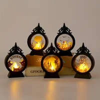 Horror Halloween LED Wind Light Portable Pumpkin Ghost Lantern Bar Desktop Ornament Halloween Decor Props Party Supplies 1