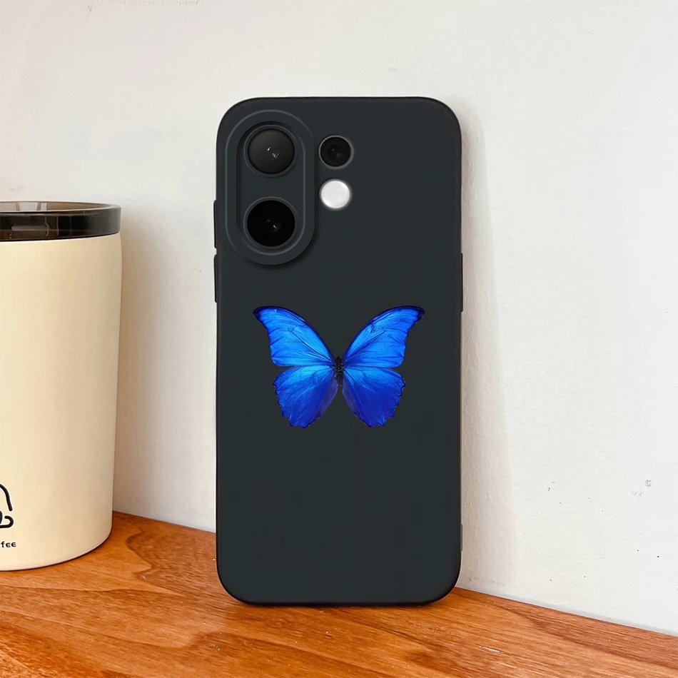 Fashion Heart Butterfly Phone Back Cover - Full Protection Soft Liquid Silicone Bumper