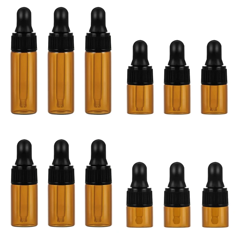 

2ml 3ml 5ml Mini Amber Essential Oil Bottle Empty Glass Dropper Bottle Pipette Bottle Small Perfume Bottle Vials Cosmetic