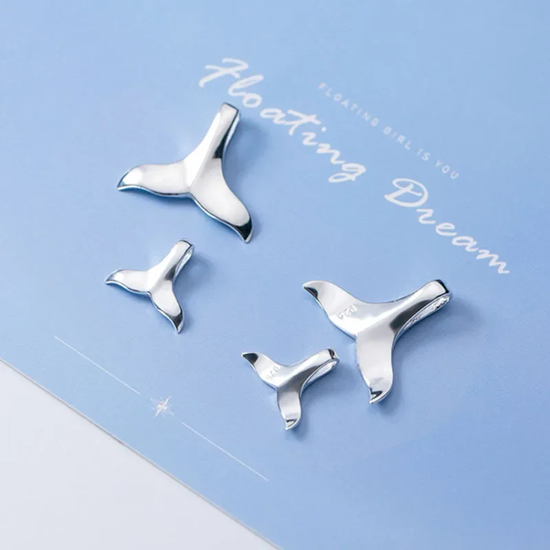 Silver Necklace Charms Silver Pendant TrustDavis 925 Sterling Silver Charm Mermaid Tail Pendant DIY Necklace Accessories
