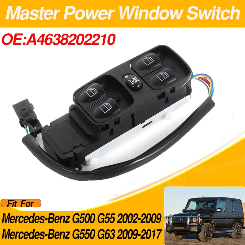 Pulsante Regolatore Alzacristallo Elettrico Anteriore Sinistro Muslimb Per Mercedes-Benz G500 G55 G550 G63 2002-2017