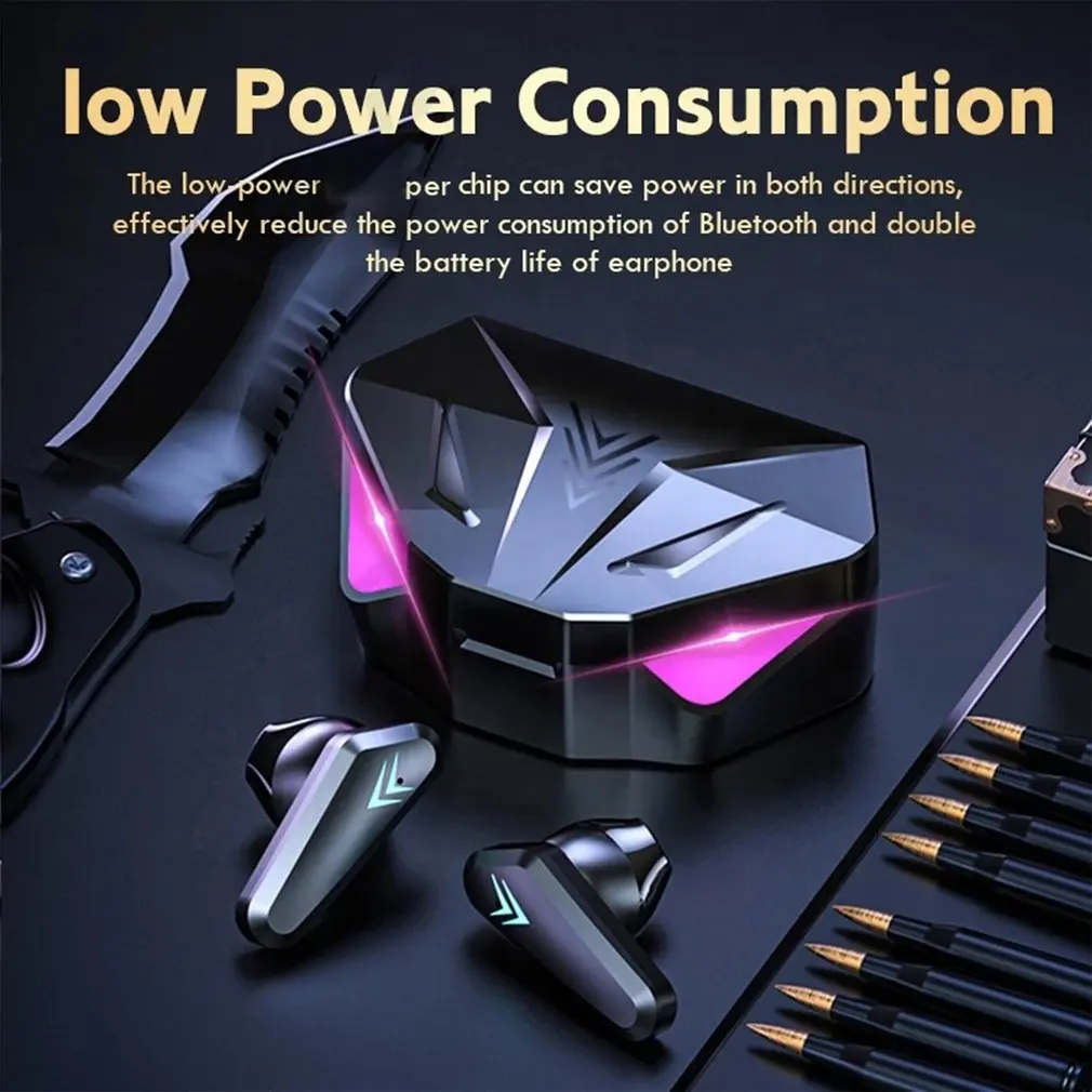 TWS-X15 ワイヤレスイヤフォン ゲーミング用 X15 TWS Wireless Bluetooth Headset LED Display Gamer Earbuds