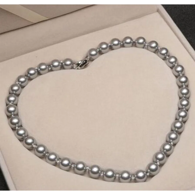 A  Natural Shell Pearl Necklace 8mm White Pink Color Sea Shell DIY Hand Made Fashion Jewelry