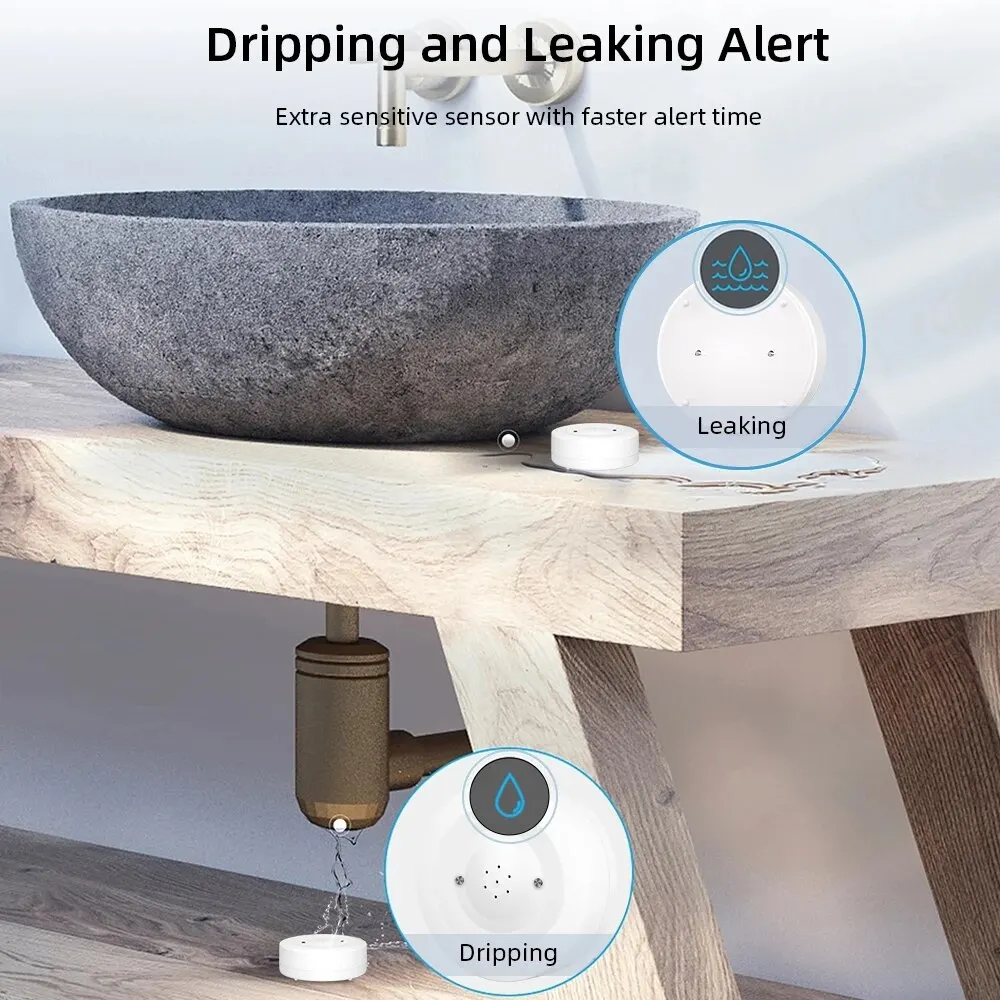 Tuya wifi flood sensor with 80db alarm and connected phone app € 13,79