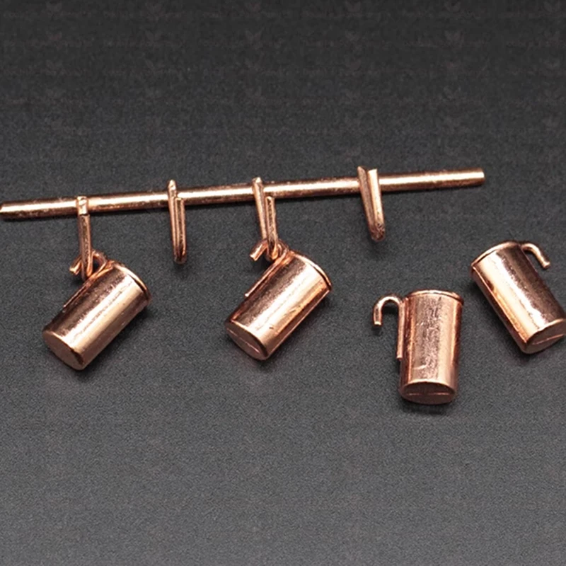 Doll House Copper Vintage Kettle 5-piece Dollhouse Mini Simulation Decorative Kitchen Toys