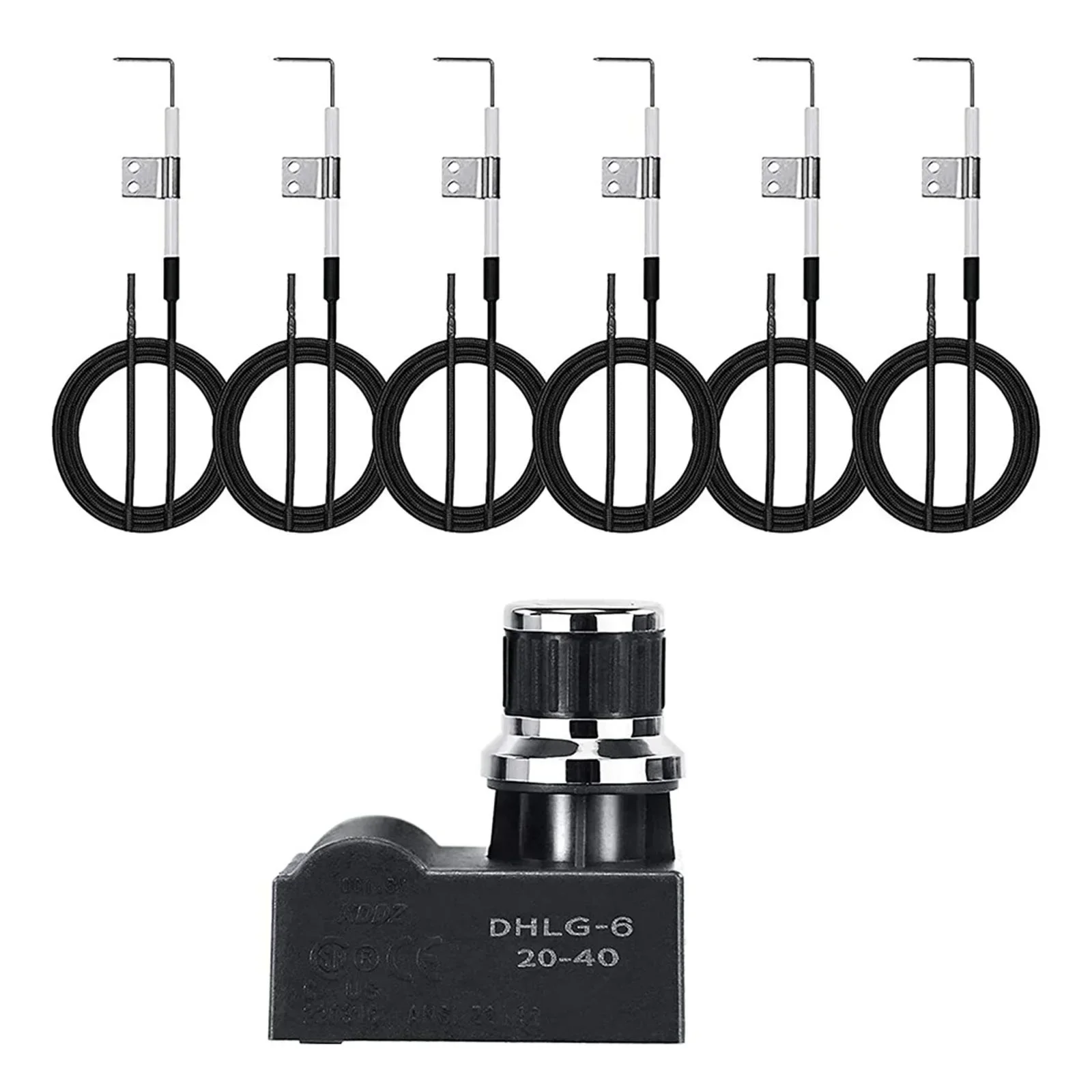 Upgrade Grill Ignition System with 6 Outlet Tact Push Button Ignitor and Ignition Kits for 7200888N