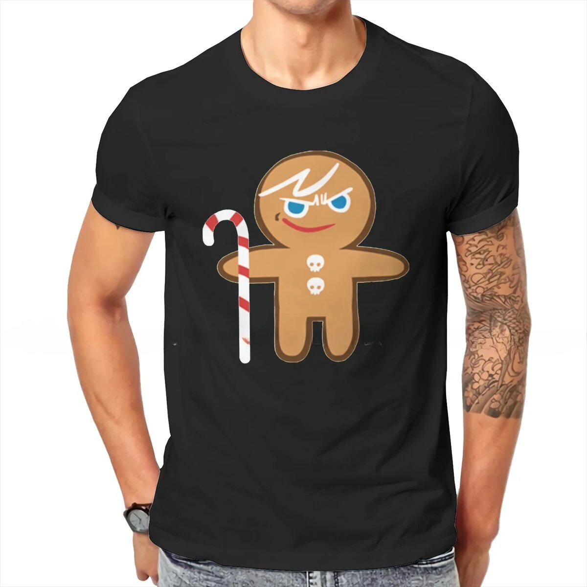 

Gingerbrave Cookie Run Kingdom Men Polyester T Shirt Vintage Grunge O-Neck TShirt Harajuku Streetwear Clothes t shirts for men