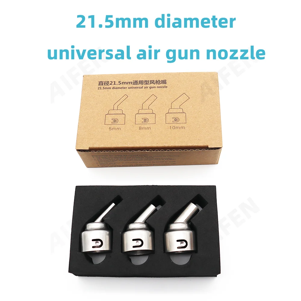 SUGON Hot Air Nozzle 8650 8630 8610DX PRO, 45 Degree Curved 5mm 8mm 10mm Bent Heat Nozzle