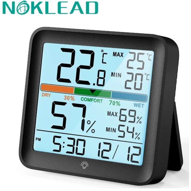 Wireless Hygrometer Indoor Outdoor Thermometer Humidity Monitor with  Touchscreen Backlight Humidity Gauge Meter for Home, Office, Greenhouse