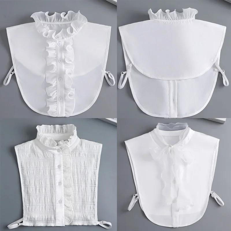 

Women Fake Collar Flowers Detachable Collars Fashion Solid Collared Shirt Woman Lapel Blouse Clothes Formal Dress Shirt