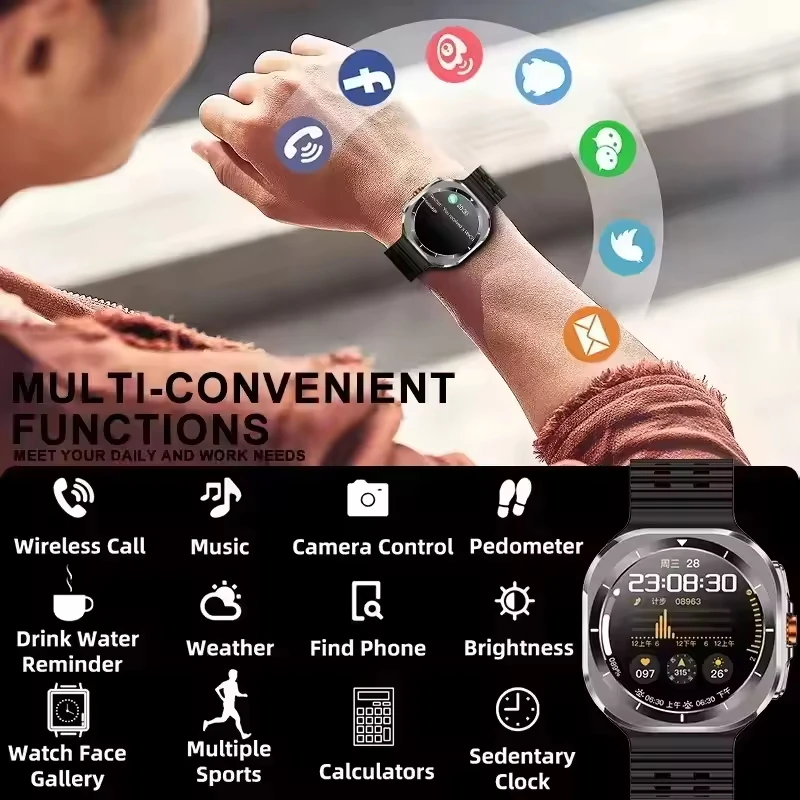 Outdoor Sports Z7 Ultra Smart Watch Bluetooth Call Health Monitoring GPS Motion Track Tracker 1.52-inch HD Screen Smart Watch 4
