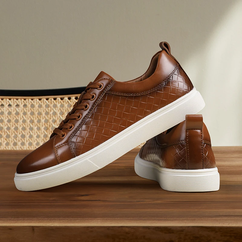 Casual Men's Leather Shoes New Comfortable And Trendy Styles Outdoor Fashion Party Daily Leisure Youth Black Board Shoes_vogvips.com
