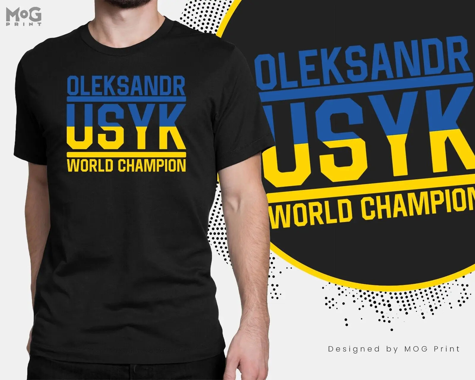 Ukraine Heavyweight Boxing Champion Oleksandr Usyk Boxer T Shirt New 100% Cotton Short Sleeve O-Neck T-shirt Casual Mens Top