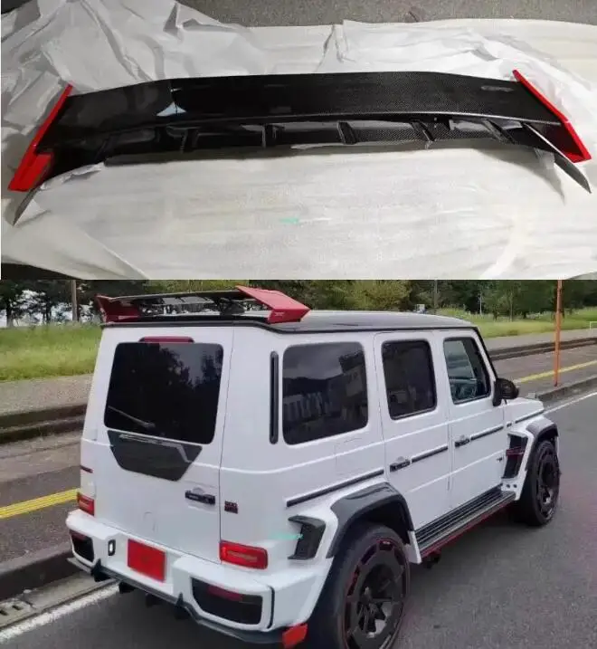 

For Mercedes-Benz W464 G-Class G500 G350 G63 AMG 2019-2024 G900 Rocket Real Carbon Fiber Car Rear Wing Trunk Lip Roof Spoiler