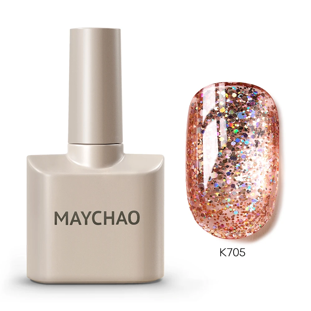 MAYCHAO Cherry Red Glossy Gel Nail Polish – 12ml Semi-Permanent Soak Off UV LED Frosted Finish