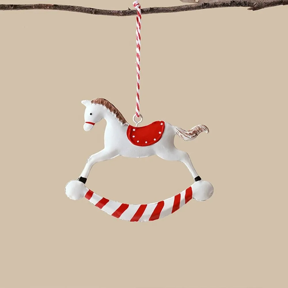 Nordic Christmas Iron Art Cartoon Soldier and Angel Hanging Pendants Ornament