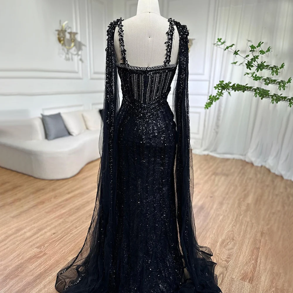 Sd10b583c3e7149098a0c1116f1ad0c1dh Lilac Cape Sleeves Mermaid Luxury Beaded Evening Dresses Open Split Wedding Party Gowns for Women Mallzona