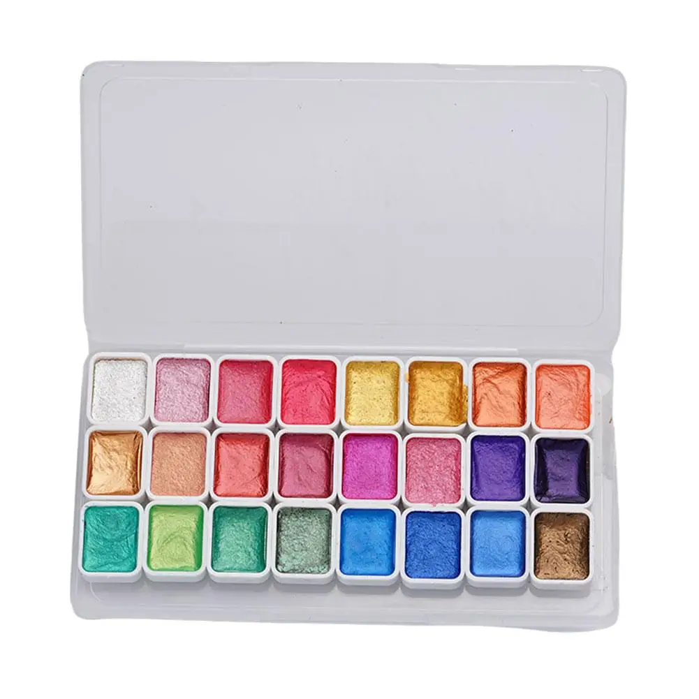 12/20/24/56 Colors Pearlescent Solid Watercolor Pigment Mineral Pearl Pigment Set Art Glitter School Stationery Nail Decor