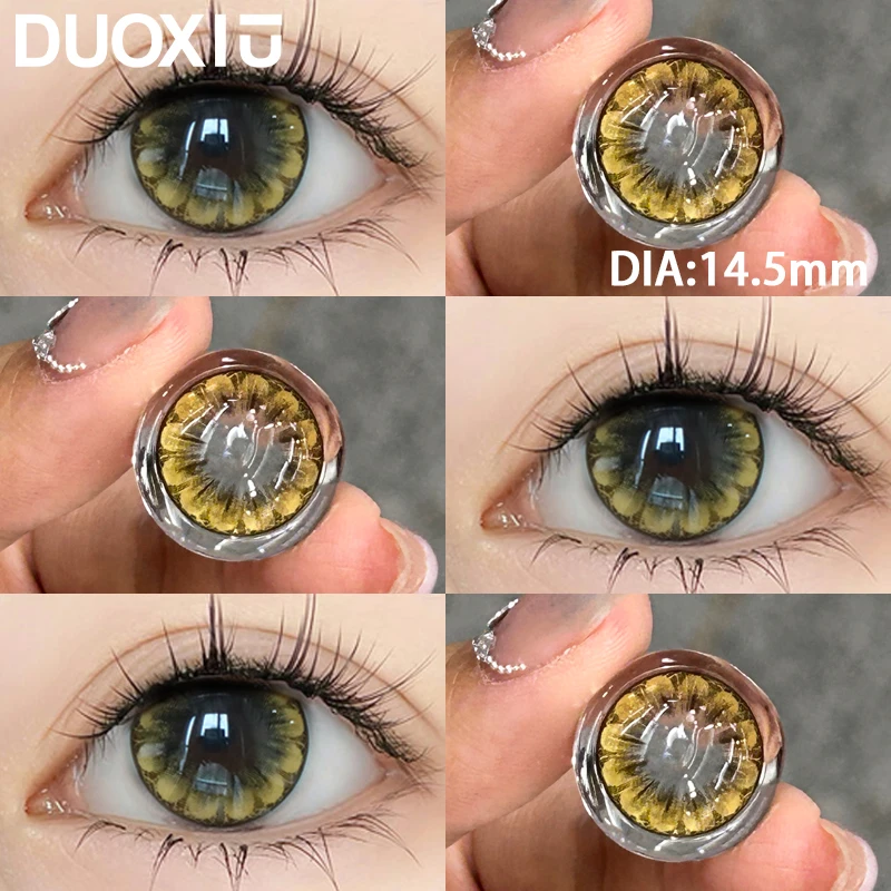 

Duoxiu 2pcs Color Contact Lenses With Myopia Diopter-0.00~ -8.00 Halloween Brown Nature Beauty Pupil Makeup Eye Free Shipping