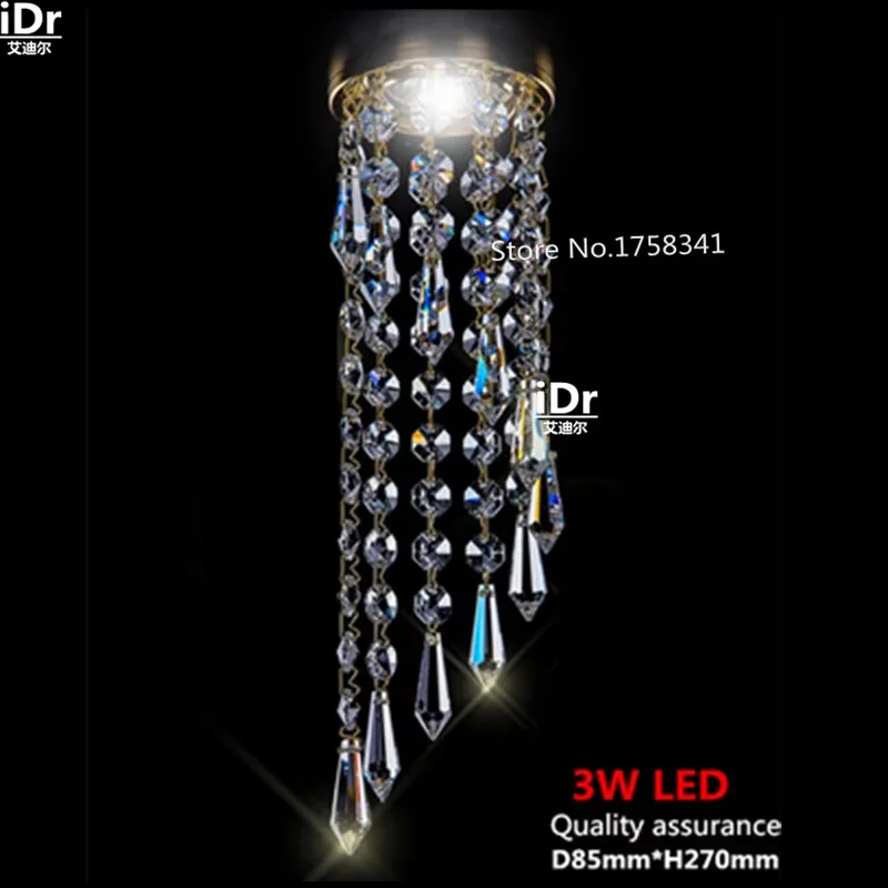 LED Chandelier D85mm LED K9 Crystal Chandeliers sitting room corridor kitchen bathroom bedroom study and the balcony Lights