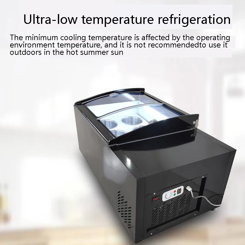 

110V 220V Mini Desktop Ice Cream Freezer Display Counter Type Gelato Ice Cream Showcase